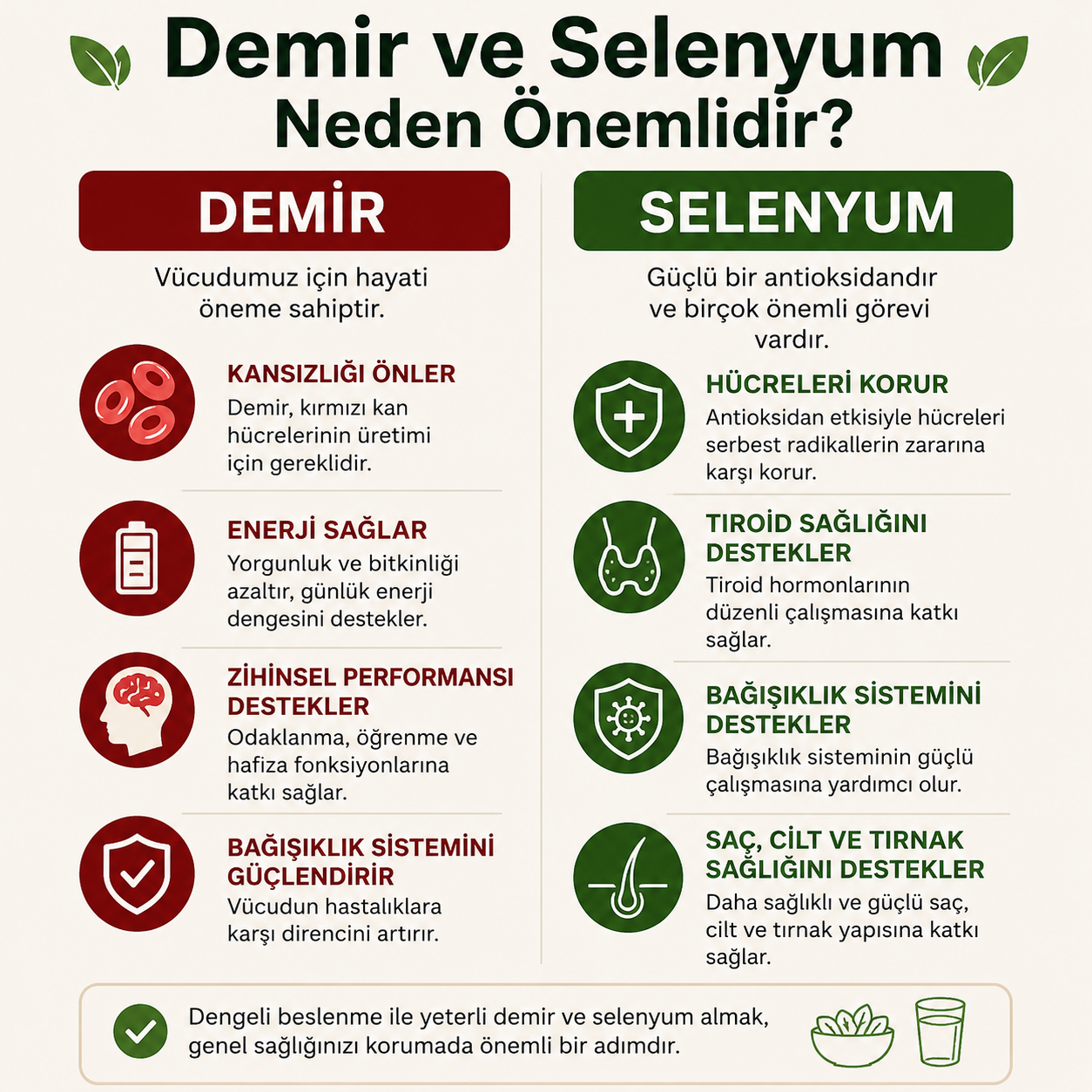 Demir ve Selenyum Neden Önemlidir?