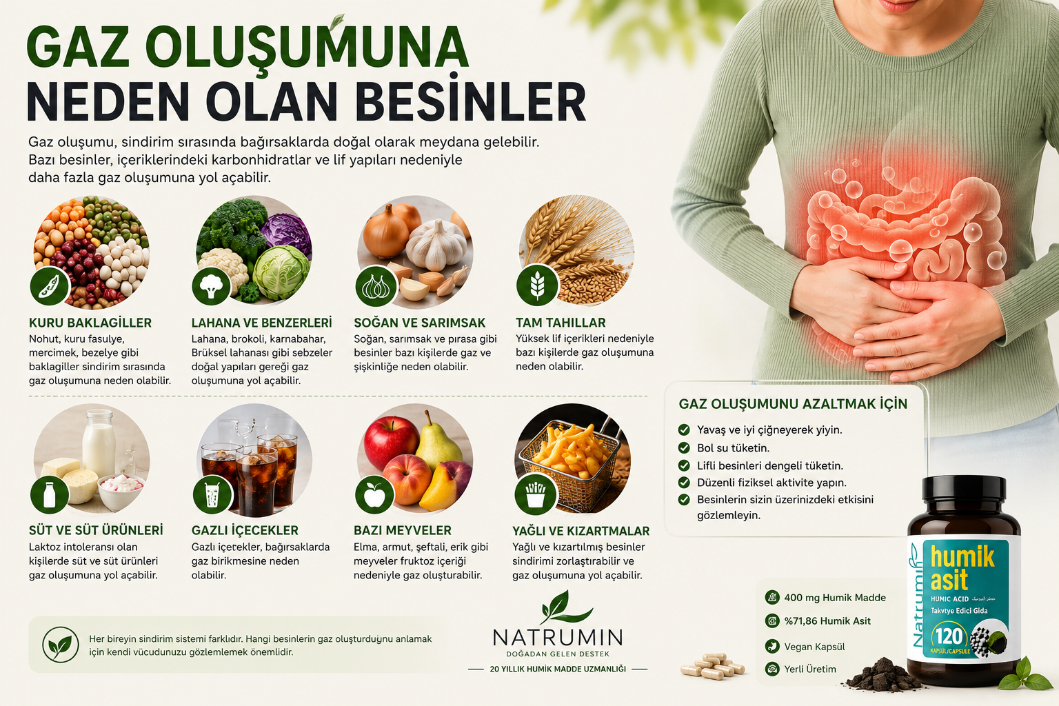Gaz Oluşumuna Neden Olan Besinler
