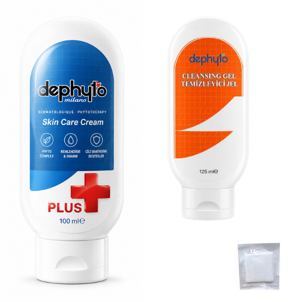 Dephyto Cilt Bakım Seti(Dephyto Pft Plus ,Temizleme Jeli ve Gazlı Bez)